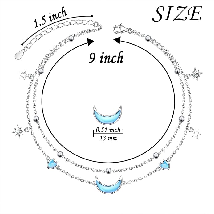 S925 Sterling Silver Ankle Bracelets Butterfly/Evil Eye/Anchor/infinity/Beach Anklet for Women Opal Moonstone Foot Chain Beach Jewelry