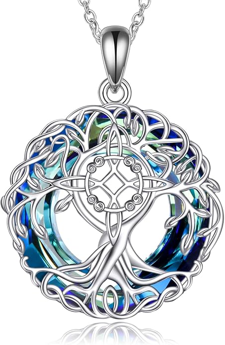 YFN Tree of Life Necklace Sterling Silver Celtic Knot Tree Pendant Jewelry Gifts for Women Men