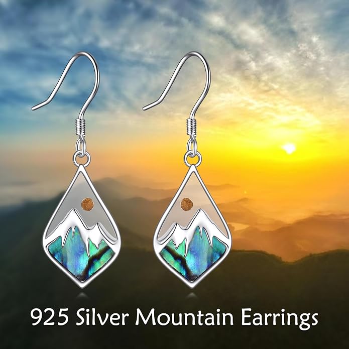 AOBOCO Mustard Seed Earrings for Women Sterling Silver Mountain Cross Earrings Dangle Christian Religion Jewelry Mothers Day Birthday for Mom Wife Friends