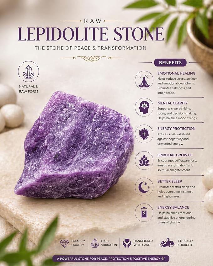 Large 1.25-2.0” Natural Lepidolite Raw Crystals Stones for Meditation, Chakra, Reiki, Crystal Grid, Energy Work, Wire Wrapping, Tumbling & Spiritual Home Decor
