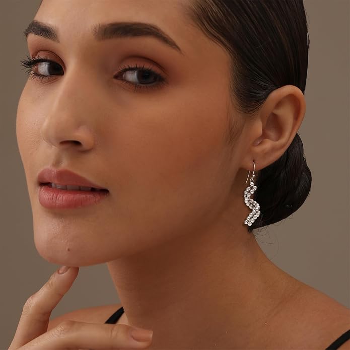 Charmsy 925 Sterling Silver Light-Weight Antique Filigree Teardrop Drop Earrings for Women
