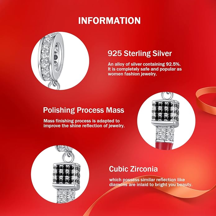 NINGAN 925 Sterling Silver Charm Golden Love Charm Buckle Safety Chain Travel Bead Firefly Dragonfly Pendant, Suitable for Women Bracelet and Necklace as Gift from Mom and Friends