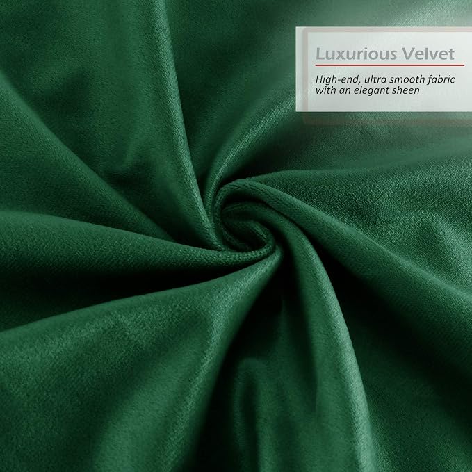 Nestl Throw Pillow Covers, Cozy Velvet Decorative Pillow Covers 12 x 20 Inches, Soft Solid Couch Pillow Covers for Sofa, Bed and Car, Set of 2 - Hunter Green
