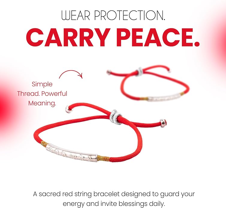 Buddha & Karma Tibetan Red String Bracelet - Handmade Buddhist Lucky Charm for Protection, Good Fortune & Positive Energy - Spiritual Bracelet for Men & Women - Adjustable Bracelets for Daily Wear