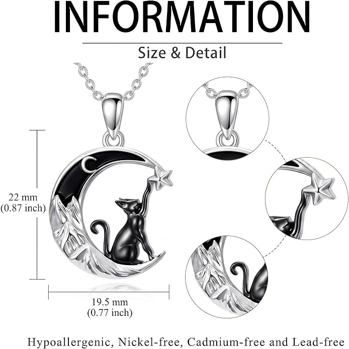 Tree of Life/Cat/Horse/Turtle/Sun/Cow Pendant Crescent Moon Necklace Anniversary Graduation Birthday for Grandma Women Wife Daughter(with Gift Box)
