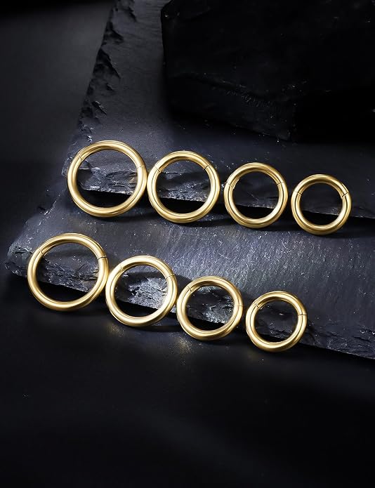 20G 18G 16G 14G 12G 10G 8G 6G Nose Rings Hoops 316l Surgical Steel Clicker Septum Lip Ring Tragus Helix Daith Rook Conch Snug Cartilage Lobe Earrings Hoop Piercing Jewelry For Women Men