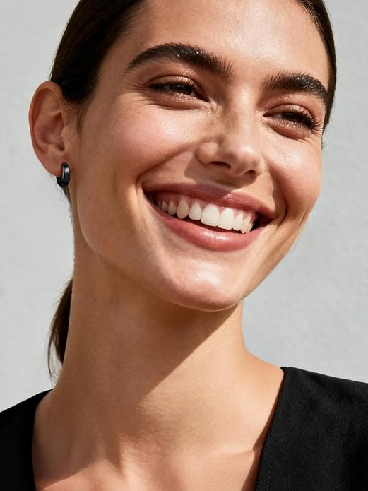 ChicSilver Solid 925 Sterling Silver Chunky Hoop Earrings for Women, Silver Small Thick Huggie Earrings Hypoallergenic Lightweight Silver Hoop Earrings for Sensitive Ears (8/10/12/14mm)