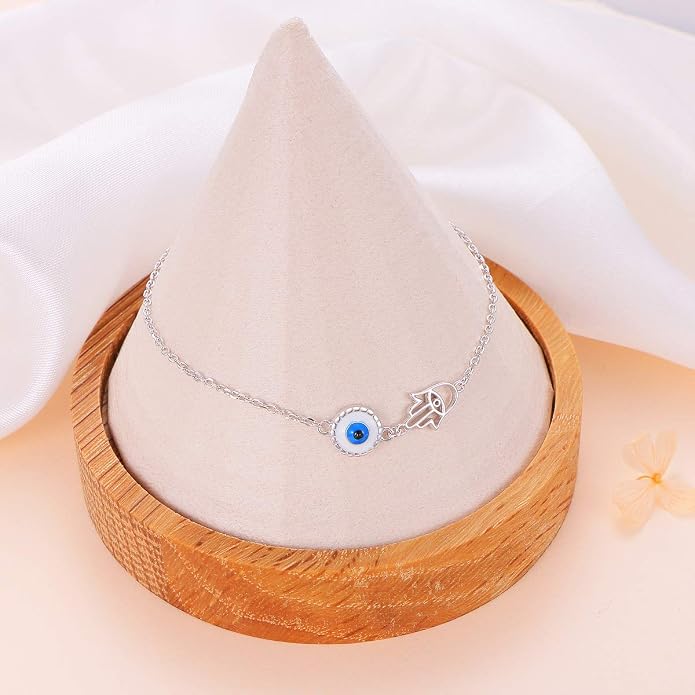 FLYOW S925 Sterling Silver Anklet for Women Summer Boho Beach Charm Adjustable Foot Ankle Bracelet Jewelry Birthday Gift