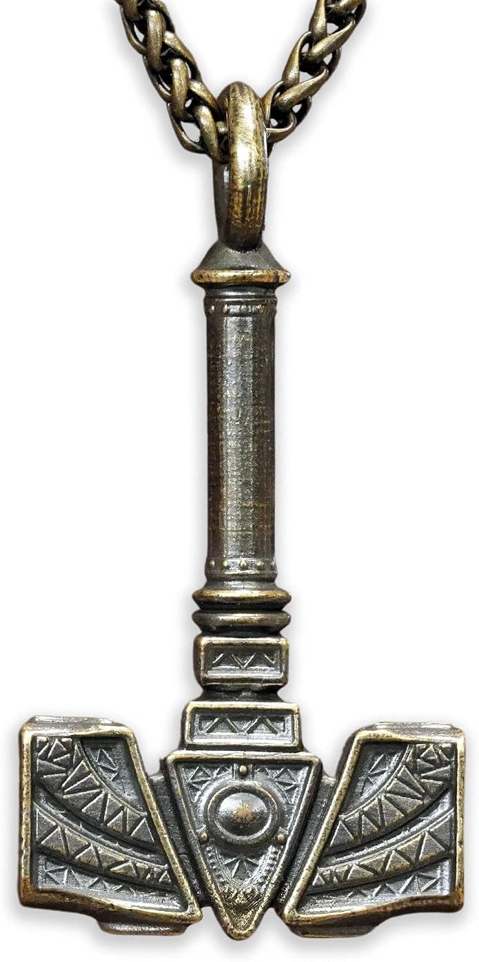 Baldur Jewelry - Thors Hammer Necklace Pendant Mjölnir - Viking Norse Thor Hammer Pendant Viking Jewelry - Thor Necklace - Thor Gifts for Men - Viking Necklace for Men