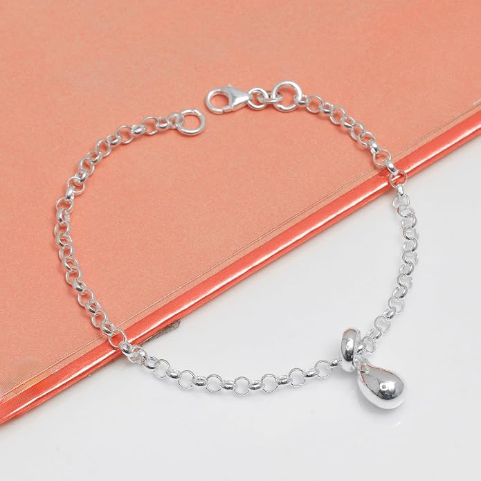 LeCalla 925 Sterling Silver Bracelets for Women | Women’s Link Bracelets | Italian Bead Ball Chain Bracelet | Mother's Day Birthday Anniversary Fashion Jewelry Gift for Women