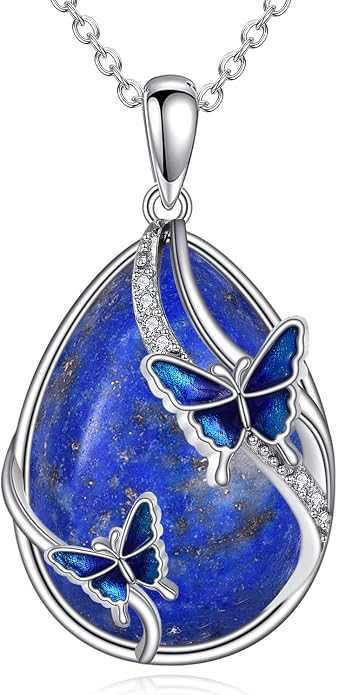 KQF Dragonfly/Butterlfy/Cat/Jellyfish/Bunny/Axolotl/Bee/Mermaid/Hummingbird/Elephant Necklace for Women Sterling Silver Moonstone Pendant Necklace Dragonfly Jewelry Gifts for Women