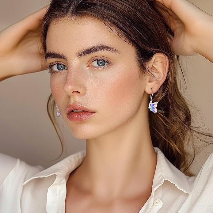 Tree of Life/Cat/Turtle/Butterfly/Flower/Celtic/Turquoise/Moonstone Dangle Earrings for Women Sterling Silver Cute Animals Drop Earrings Jewelry Gifts