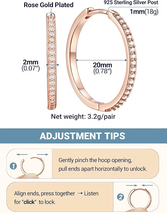 PROSTEEL Hoop Earrings for Women, Huggie Hoop with 925 Sterling Silver Post, 8/10/12/14/16/18/20mm Small Huggie Hoops, 14K Gold Plated/Silver/Black/Rose Gold Hypoallergenic Earrings Jewelry