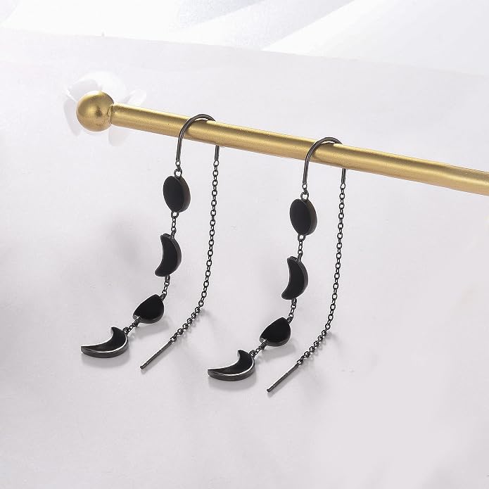 2 Pairs S925 Sterling Silver Chain Threader Earrings For Women Bar Wrap Threader Dangle Drop Earrings Lightweight Minimalist Hypoallergenic Earrings Anniversary Jewelry
