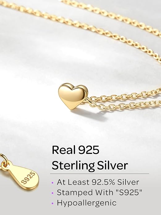 ChicSilver 925 Sterling Silver Cross/Heart/Butterfly/Star/Moon Necklace for Women, Hypoallergenic Dainty Small Silver Pendant Necklaces (with Gift Box)