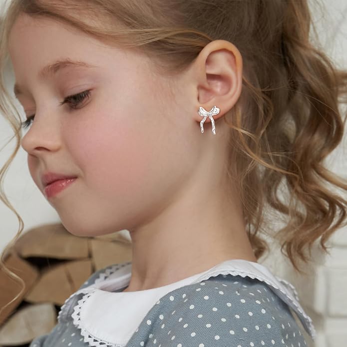 Palpitate Bow Earrings 925 Sterling Silver Women's Earrings Bow Jewelry Birthday Anniversary Christmas