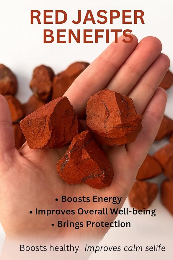 Large 1.25-2.0” Natural Red Jasper Raw Crystals Stones for Meditation, Chakra, Reiki, Crystal Grid, Energy Work, Wire Wrapping, Tumbling & Spiritual Home Decor