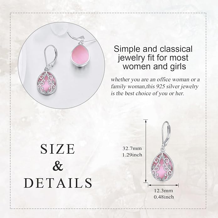 Teardrop Earrings Sterling Silver Filigree Irish Celtic Teardrop Drop Earrings Jewelry Gifts For Women
