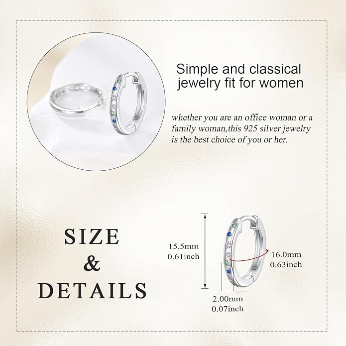 Sterling Silver Hoop Earrings Small Hoop Sun/Leaf/Triangle Huggie Earrings for Women Hypoallergenic