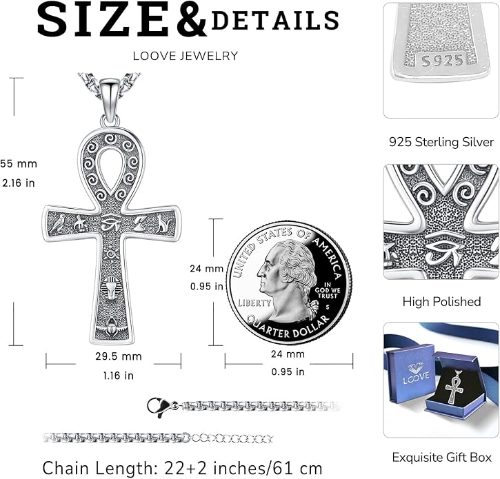 Pentagram Necklace Sterling Silver Triple Moon Goddess/Celtic Knot Witches Knot/Ankh/Sun and Moon/Hecate/Lilith/Santa Muerte/Tetragrammaton Pendant Necklace Pagan Wiccan Magic Egyptian Amulet Jewelry for Women Men