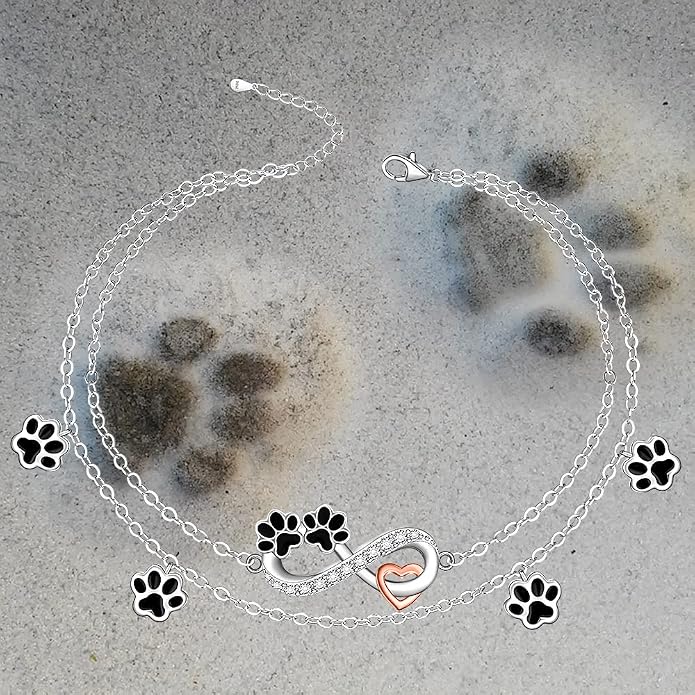 Infinity Cat Paw Print Celtic Knot Sea Turtle Elephant Flamingo Butterfly Dolphin Evil Eye Anklets Bracelets for Women Sterling Silver Adjustable Ankle Bracelet Summer Beach Lovers Gift