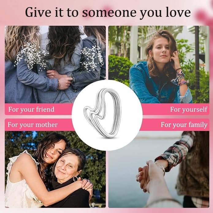 925 Sterling Silver Rings for Women | Elegant Dainty Hoop & Band Rings with 5A Cubic Zirconia | Daily Wear Jewelry with Gift Bag (Sizes 6-9)