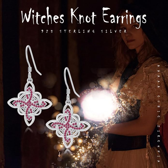 Celtic Knot Earrings 925 Sterling Silver Abalone Drop Dangle Celtic Earrings Gifts for Women