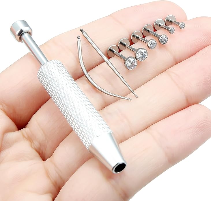 Jenxnjsjo F136 Titanium 20/18/16g Earrings Nose Lip Rings Studs Labret Medusa Tragus Helix Conch Cartilage Piercing Jewelry for Women