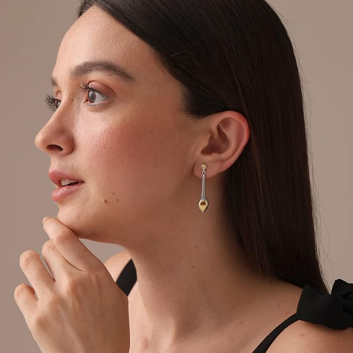 LeCalla 925 Sterling Silver Filigree Dangle Drop Earrings | Lightweight Antique Balinese Teardrop Dangle Drop Earring for Women