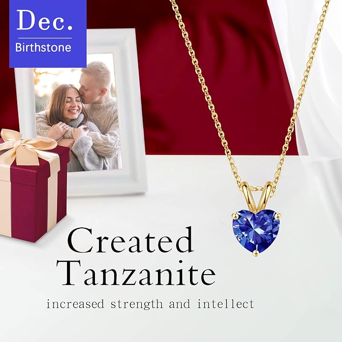 SMILEST Dainty Heart Birthstone Necklace for Women, 925 Sterling Silver Necklace Sparkling Heart Pendant, Anniversary Birthday Gifts for Women Mom Wife Daughter Girlfriend Grandma