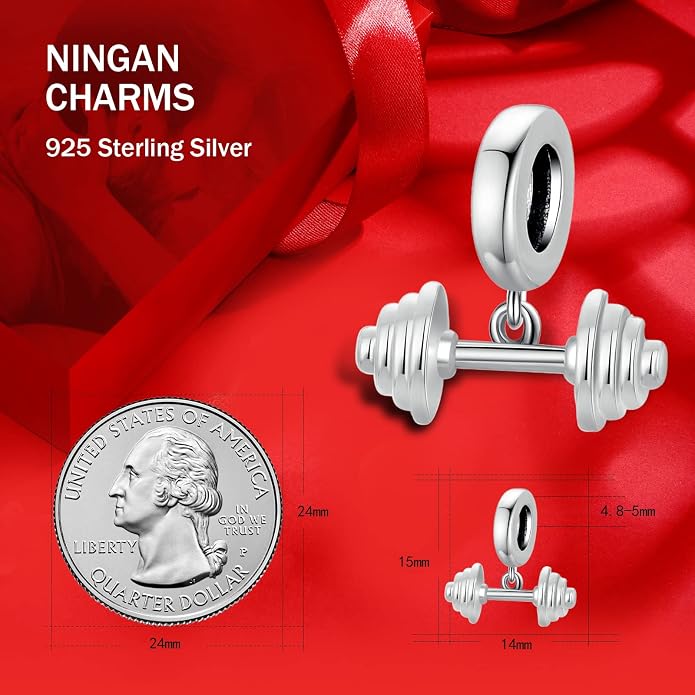 NINGAN 925 Sterling Silver Charm Golden Love Charm Buckle Safety Chain Travel Bead Firefly Dragonfly Pendant, Suitable for Women Bracelet and Necklace as Gift from Mom and Friends