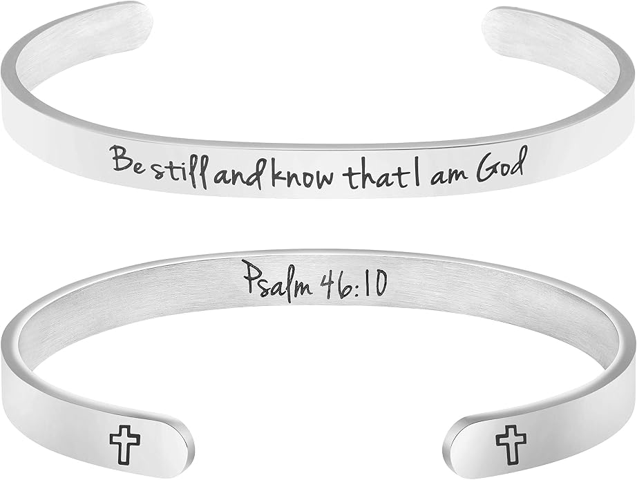 Memgift 𝐂𝐡𝐫𝐢𝐬𝐭𝐢𝐚𝐧 𝐁𝐫𝐚𝐜𝐞𝐥𝐞𝐭𝐬 for 𝐖𝐨𝐦𝐞𝐧 Inspirational Gifts Bible Verse Religious Faith Jewelry Cuff Bracelet Mothers Day Christmas Birthday Jewelry for Her Mother Daughter