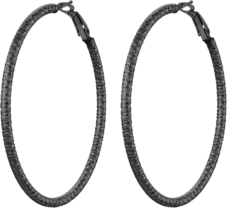 PROSTEEL 30/40/60/80/100mm Chunky Hoop Earrings For Women Gold Plated/Black Stainless Steel Hoops Earrings Statement Jewelry