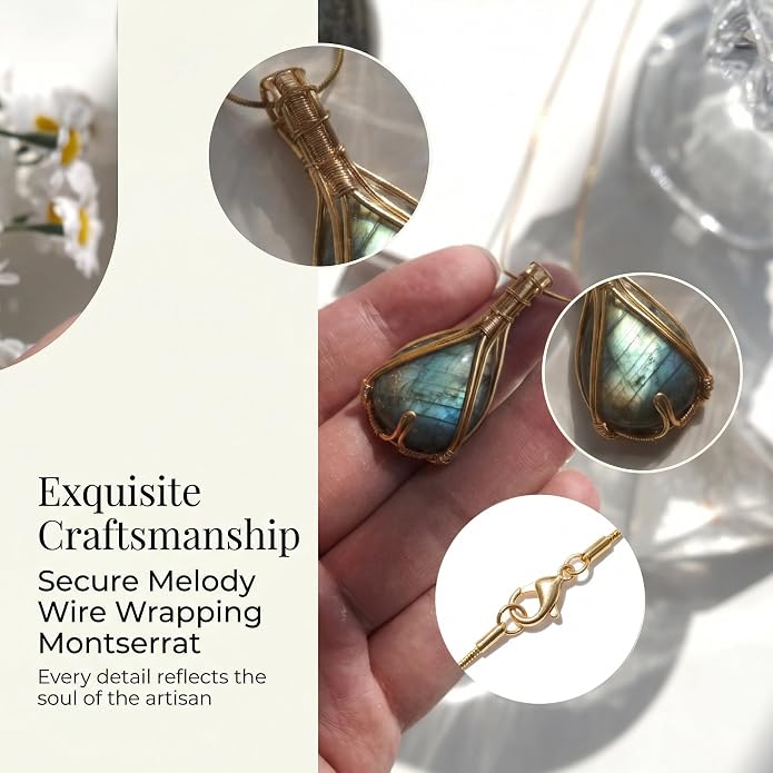 Natural Faceted Labradorite Pendant Necklace – Unique Stone of Magic & Transformation, Iridescent Flash Gemstone Jewelry, Handmade Healing Crystal Gift for Women, Birthday, Anniversary, Spiritual Awakening & Intuition