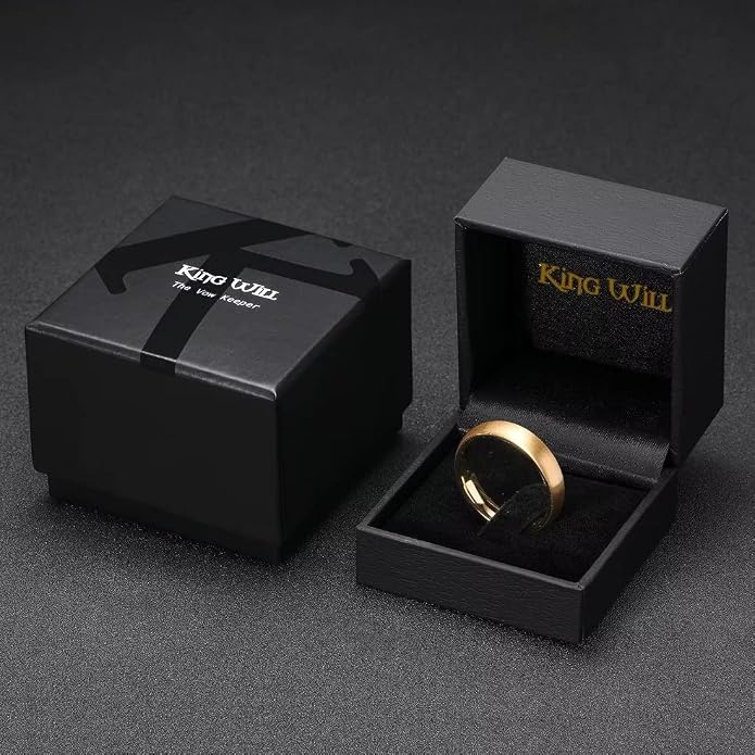 King Will Wedding Band for Men Women, 2/4/6/7/8mm Domed Matte Brushed Tungsten Carbide Rings, Solid/Dual Color Engagement Rings, Comfort Fit