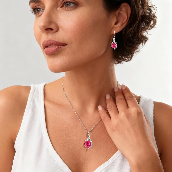 Women‘s Birthstone Pendant Necklace S925 Sterling Silver Imitation Diamond Infinity Necklace Jewelry Gift for Her