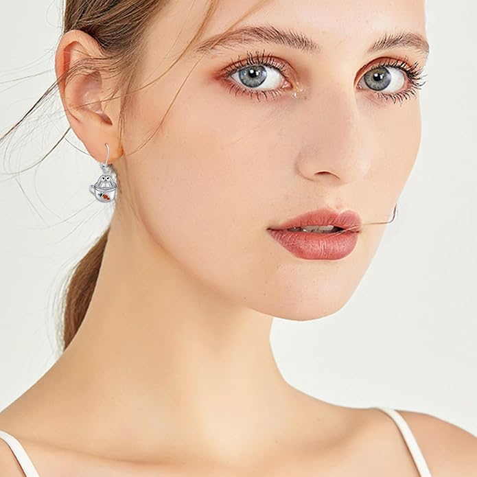 Butterfly/Cardinal/Rabbit/Frog/Turtle/Dragonfly/Flamingo/Mermaid/Hummingbird/Robin/Raven/Owl/Whale/Cat Earrings S925 Sterling Silver Animal Jewelry Gifts for Birthday Christmas
