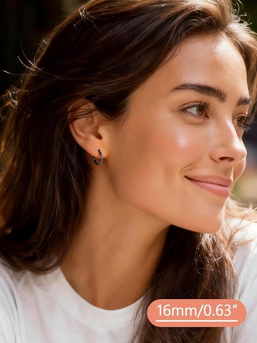 FaithHeart 925 Sterling Silver Post Huggie Hoop Earrings for Women, Silver Small Hoop Earring, Hypoallergenic Cartilage Earrings for Women