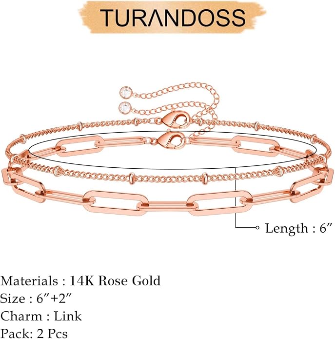 Dainty Gold Bracelets for Women, 14K Gold Plated Adjustable Layered Beads Bracelet Cute Evil Eye Oval Chain Pearl Bar Turtle Gold Bracelets for Women Jewelry