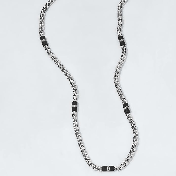 Fossil Men's Stainless Steel or Leather Necklace for Men