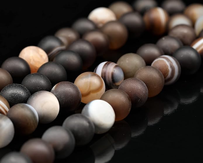 Natural Gemstone Beaded Choker Necklace | 8mm Handmade Adjustable Jewelry for Men & Women | Chakra Balancing Crystal Necklace | Spiritual Gift | Macrame Cord with Extender