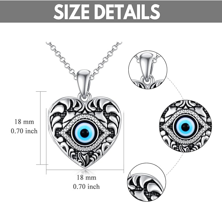 SOULMEET Personalized Silver Locket Necklace That Holds Pictures Photo Keep Someone Near to You, Memorial Custom Lockets Necklaces Letters Engraving for His Her