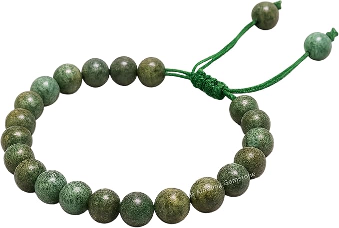 Amazing Gemstone African Turquoise Bracelet for Women Men's Gifts - Protection Healing Crystal Bracelet - 8mm Gemstone Beaded Adjustable Bracelet Pulseras para Hombres Mujer Stocking Stuffers
