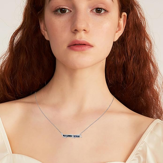 Bar Opal Leaf Necklace For Women S925 Sterling Silver White Opal Pendant with Leaf Charm Bar Pendant Jewelry Gift For Mom Daughter Wife