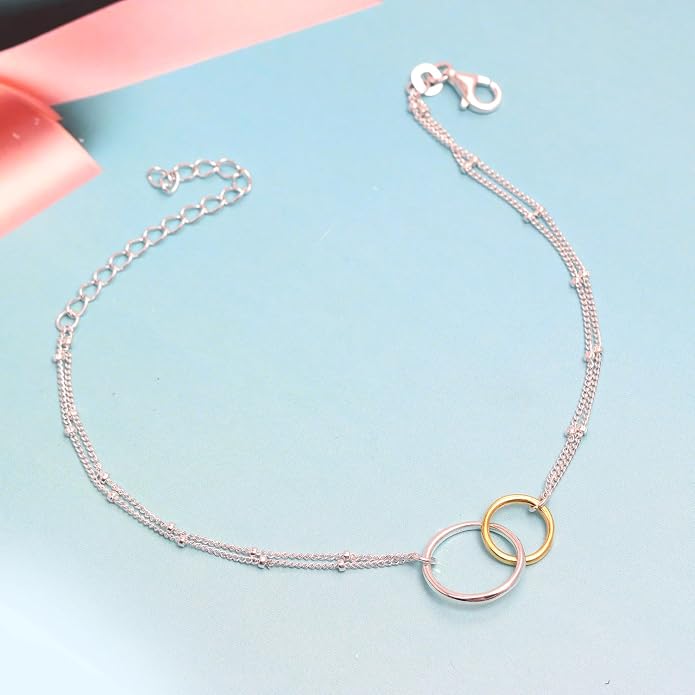 LeCalla 925 Sterling Silver Bracelets for Women | Women’s Link Bracelets | Italian Bead Ball Chain Bracelet | Mother's Day Birthday Anniversary Fashion Jewelry Gift for Women