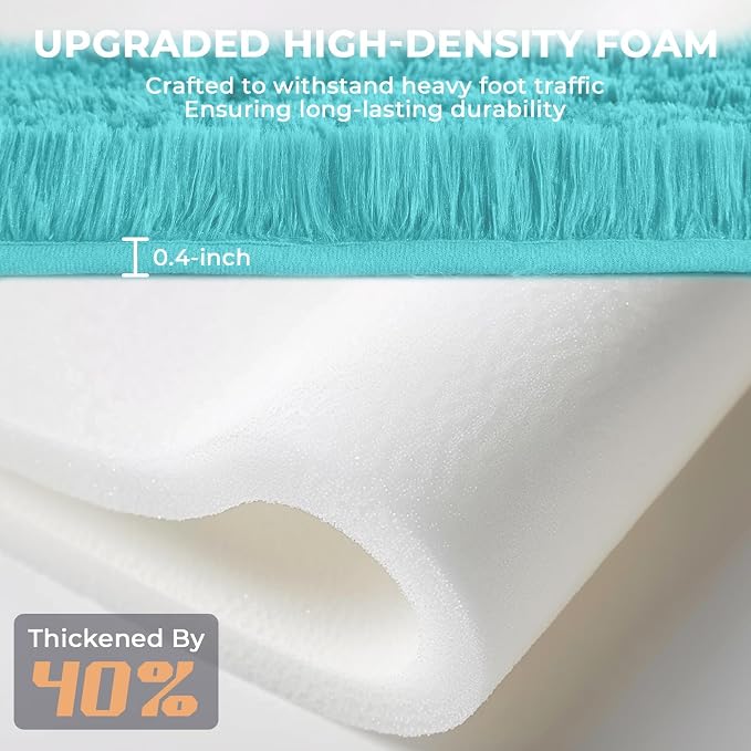 OPPODREAM 4x6 Aqua Blue Rugs for Bedroom, Ultra-Soft Fluffy Area Rugs for Living Room, 4 x 6 Shag Carpet for Nursery, Kids, Girl, Boy, Baby, Plush, Fuzzy, Shaggy, Cute Home Decor