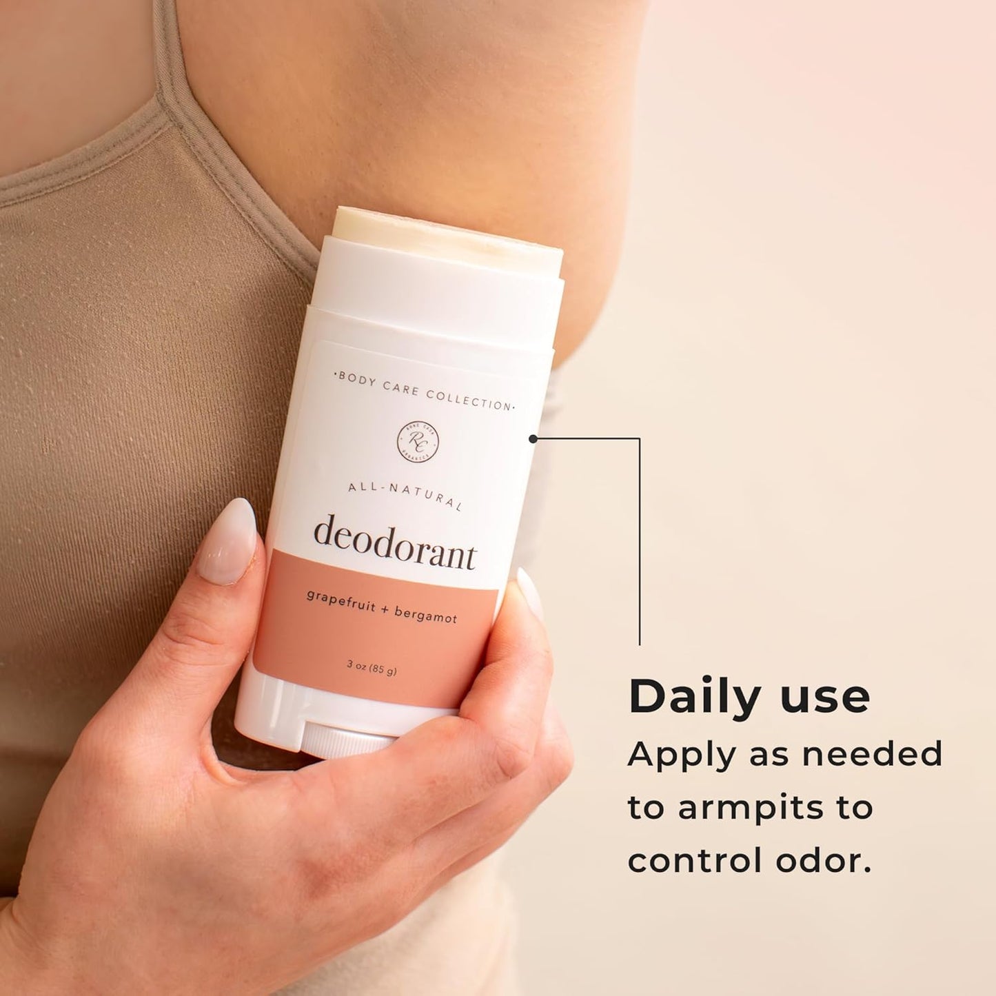 Rowe Casa Organics Grapefruit + Bergamot Deodorant for Men and Women, Sweet and Citrusy Paraben-Free Deodorant Stick with Therapeutic-Grade Essential Oils, 2 oz