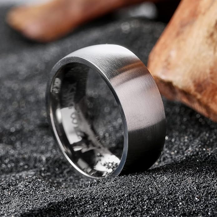 King Will Titanium Wedding Band for Men Women-Sliver/Black/Gold Plated Pure Titanium Wedding Ring, 3-9mm Widths Available Brushed Matte Design Comfort Fit Size 4-16