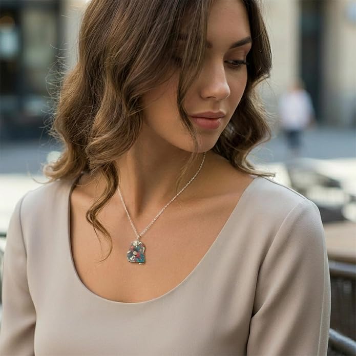 Natural Gemstone Pendant Necklace for Women Handmade Birthstone Healing Crystal Jewelry Chain 20" Stone Birthday Christmas Wedding Gifts for Her