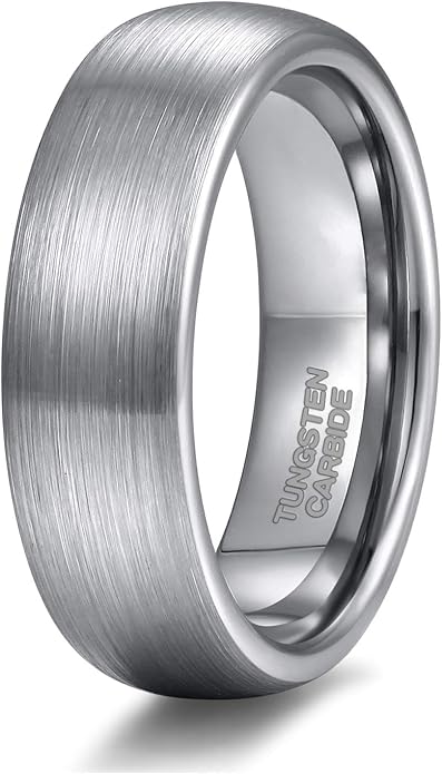 TRUMIUM 4mm 6mm 8mm Tungsten Ring Wedding Band for Men Women Engraved I Love You Matte Brushed Comfort Fit Size 4-15